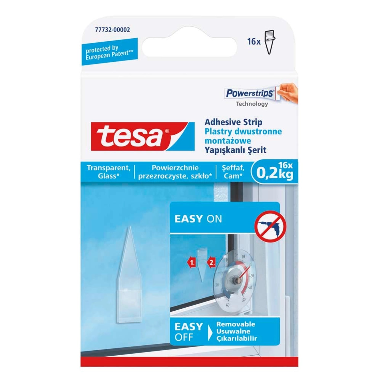 Tesa Przezroczyste plastry montażowe, 16 szt. do 0,2kg