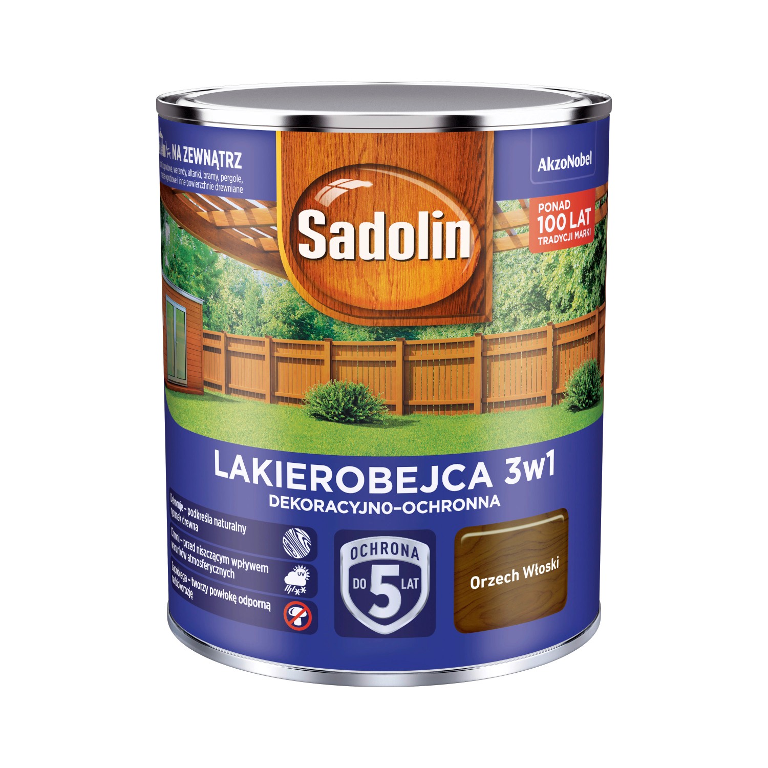 Sadolin Lakierobejca 3w1 orzech 0,7 l