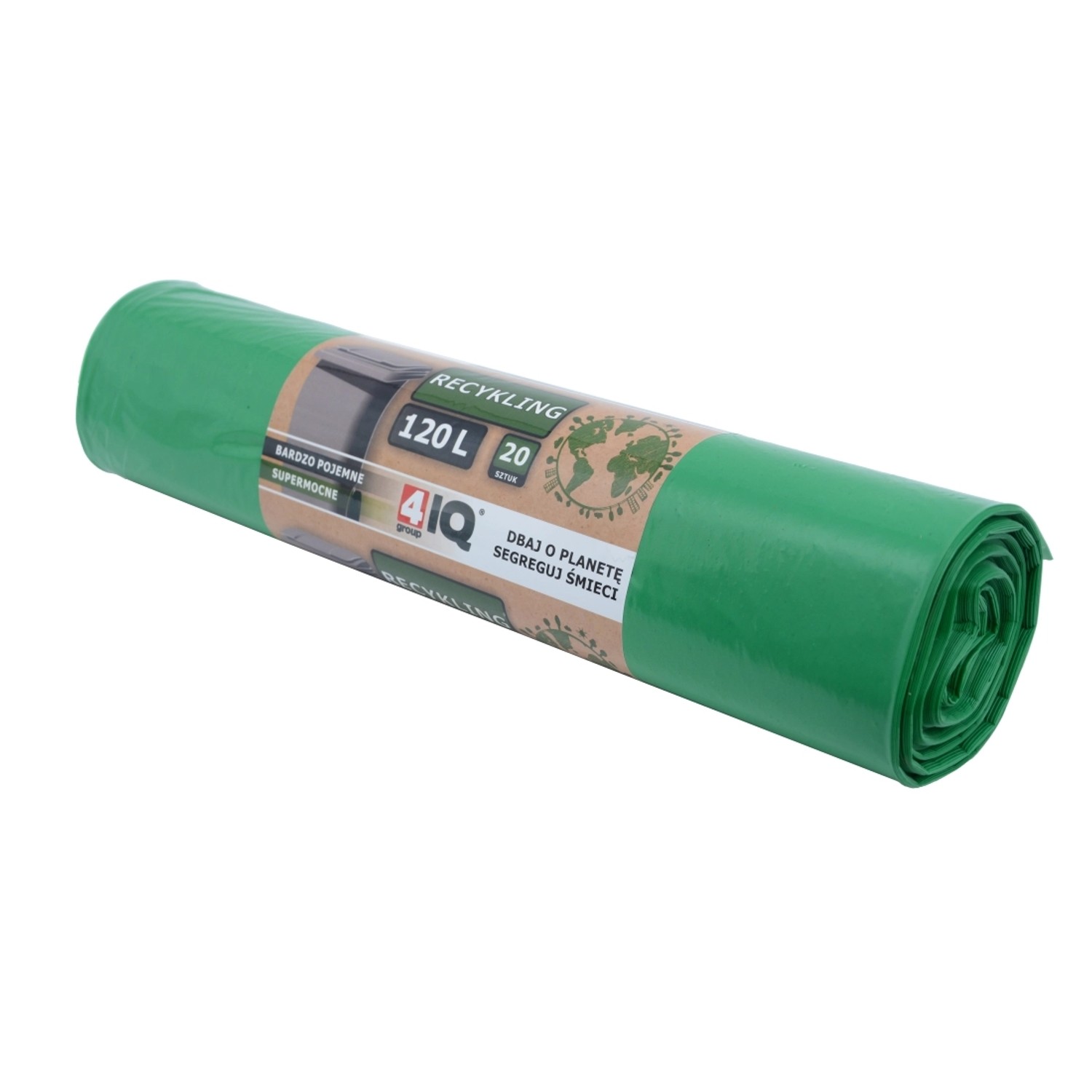 4IQ Worki do recyclingu zielone 120 L - 20 szt.