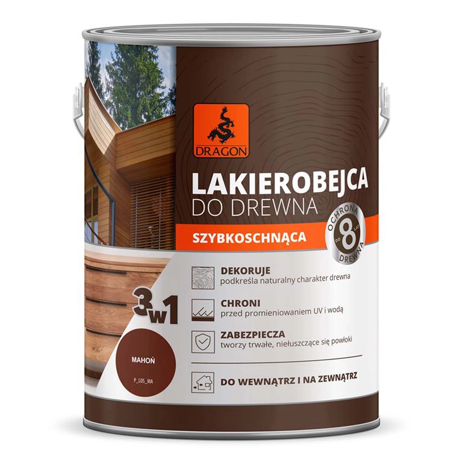 Dragon Lakierobejca szybkoschnąca mahoń 2,5l