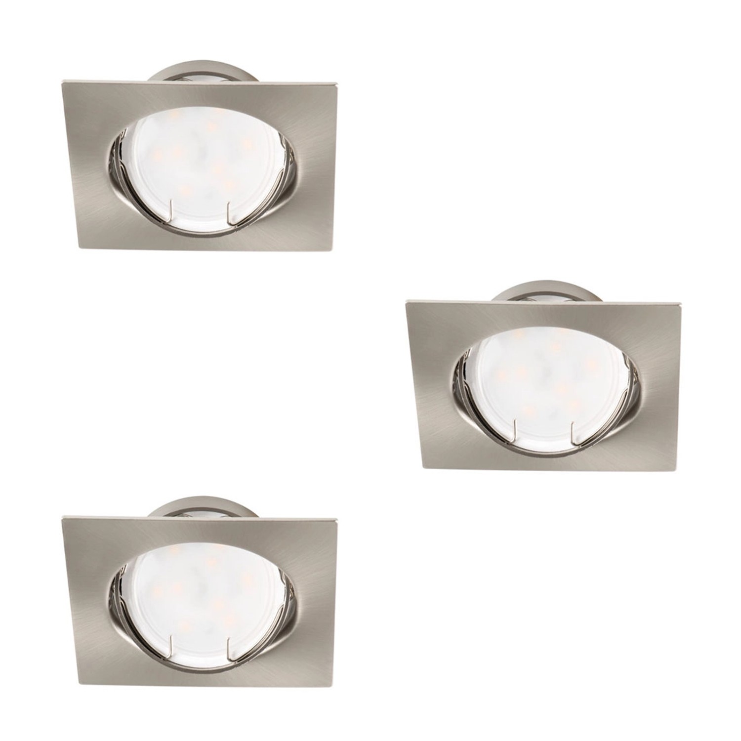 Kanlux Zestaw oczek TRIBIS II 3x400lm 3x4,9W kwadratowe chrom matowy