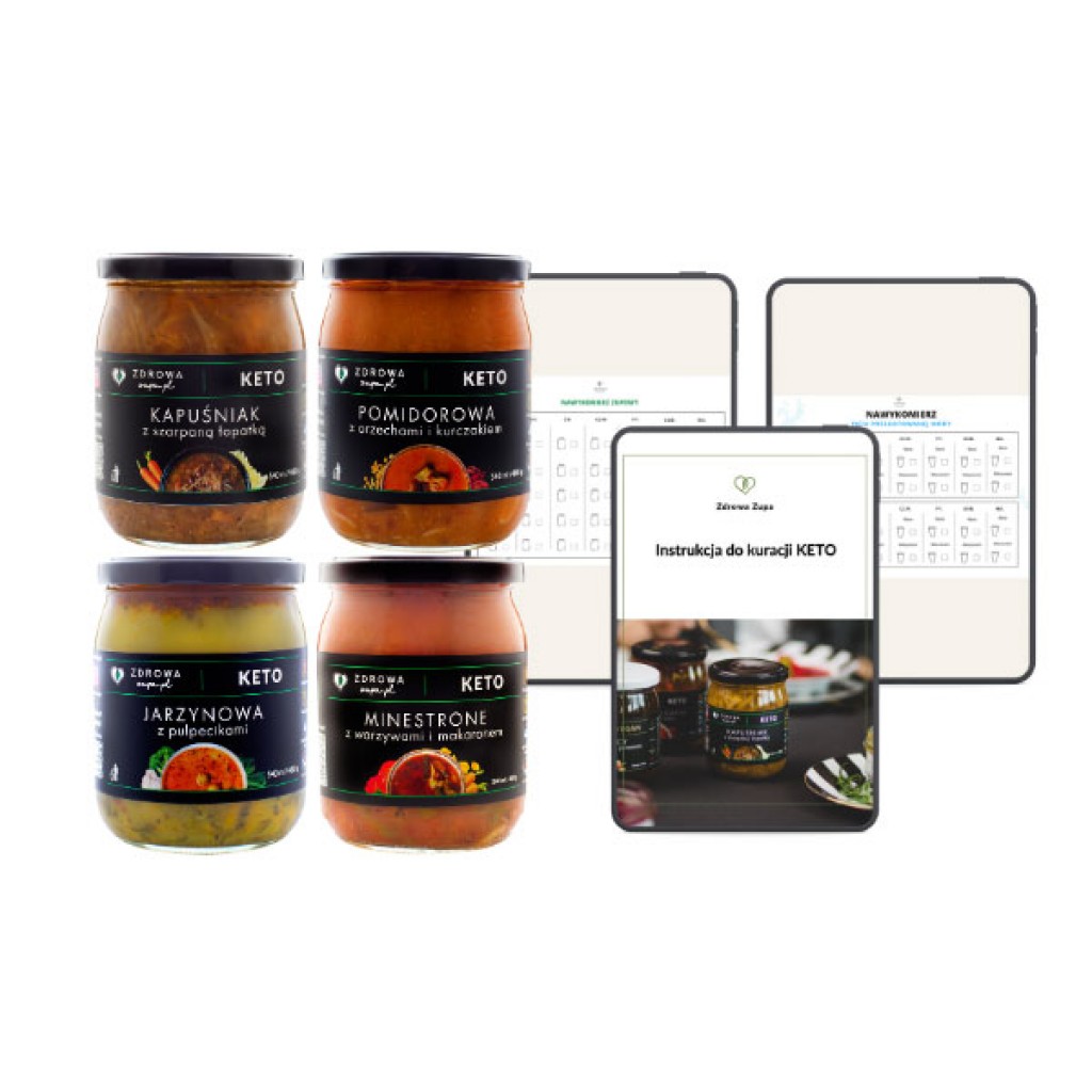 Kuracja Bezglutenowa KETO (4 zupy dziennie) (Instrukcja kuracji + Nawykomierz)