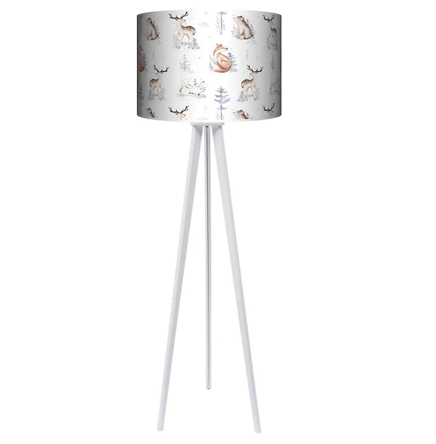 Lampa podłogowa - trójnóg drewniana duża Cosy Winter 1 -kolor podstawy biały FL