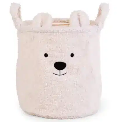 Childhome Pluszowy pojemnik na zabawki 30 x 30 x 30 cm Teddy bear Off white