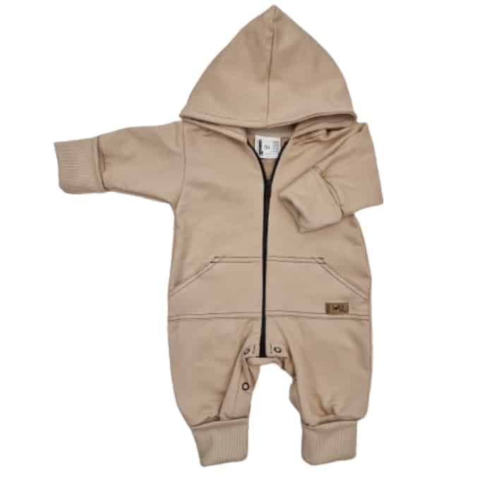 KAZUM KOMBINEZON, PAJAC WYGODNY BAWEŁNIANY CAPPUCCINO BEIGE ZZ - 74