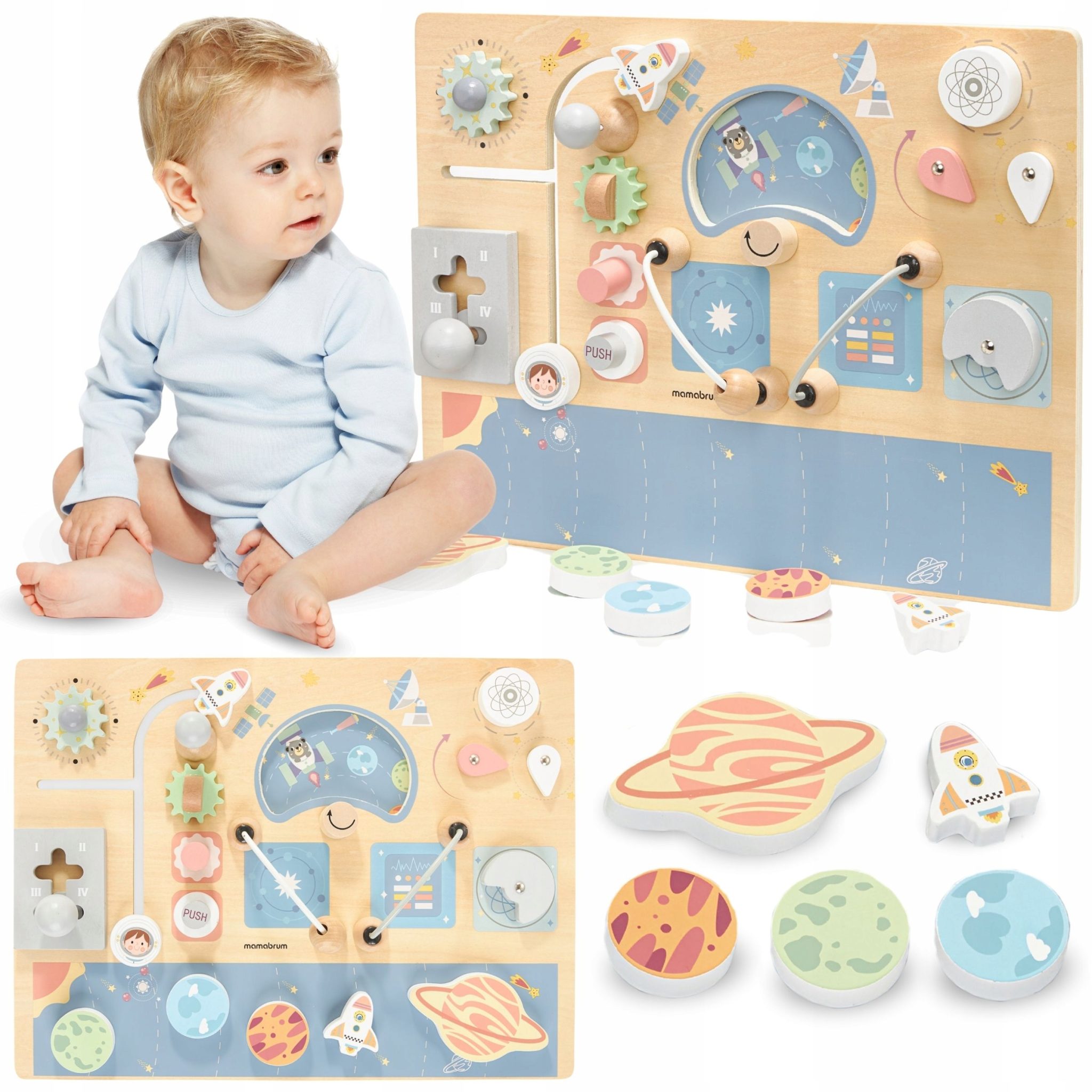 Drewniany tablica sensoryczna Montessori AL