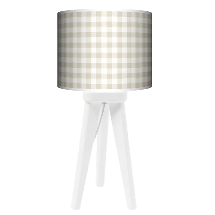 Lampa Trójnóg mała Beżowa Krateczka - kolor podstawy do wyboru FL - orzech