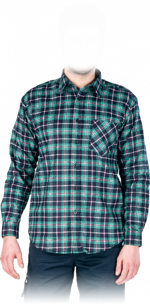 Koszula flanelowa w kratę Reis KF- C3, gramatura 120g, rozmiar XXL, zielono-granatowy