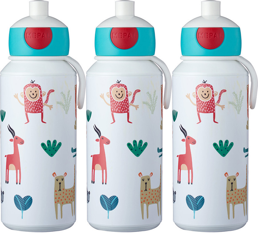 3x Bidon Mepal Pop-up Campus, animal friends, 400ml