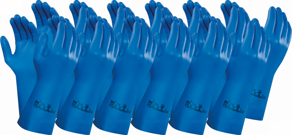 12x Rękawiczki nitrylowe Ansell Virtex 79-700, rozmiar 8, niebieski