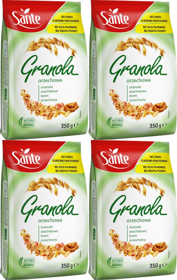 4x Granola Sante, orzechowa, 350g