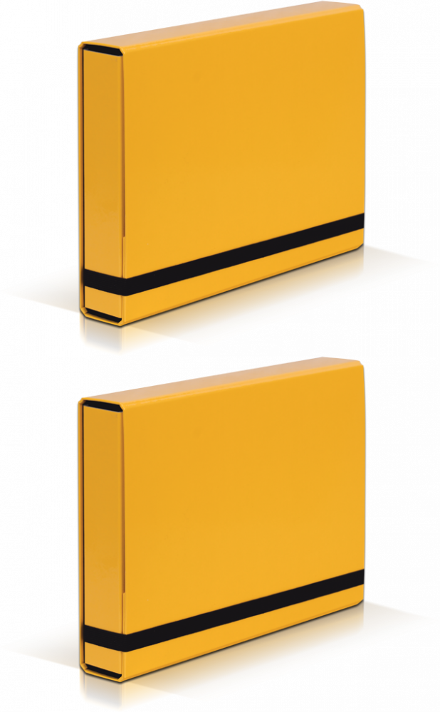 2x Teczka kartonowa z gumką VauPe Box Caribic, A4, 50mm, żółty