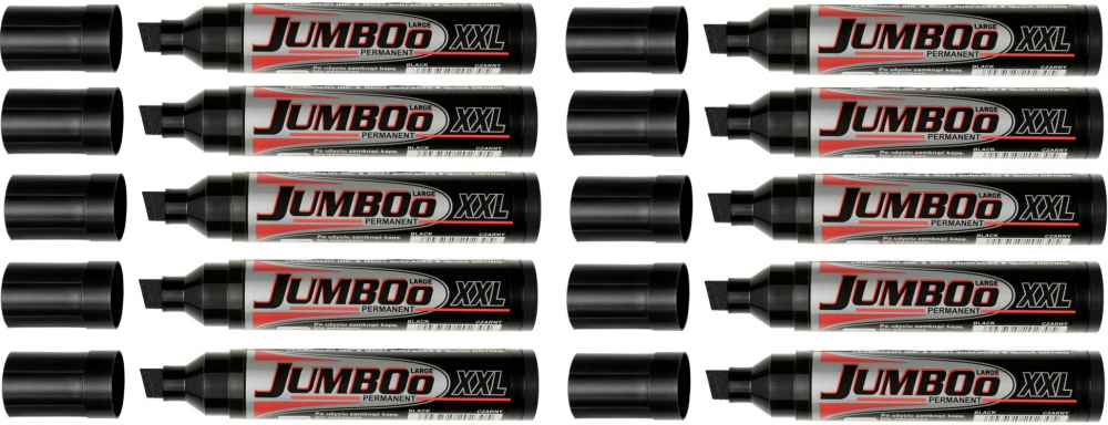 10x Marker permanentny Kamet Jumboo XXL, ścięta, czarny