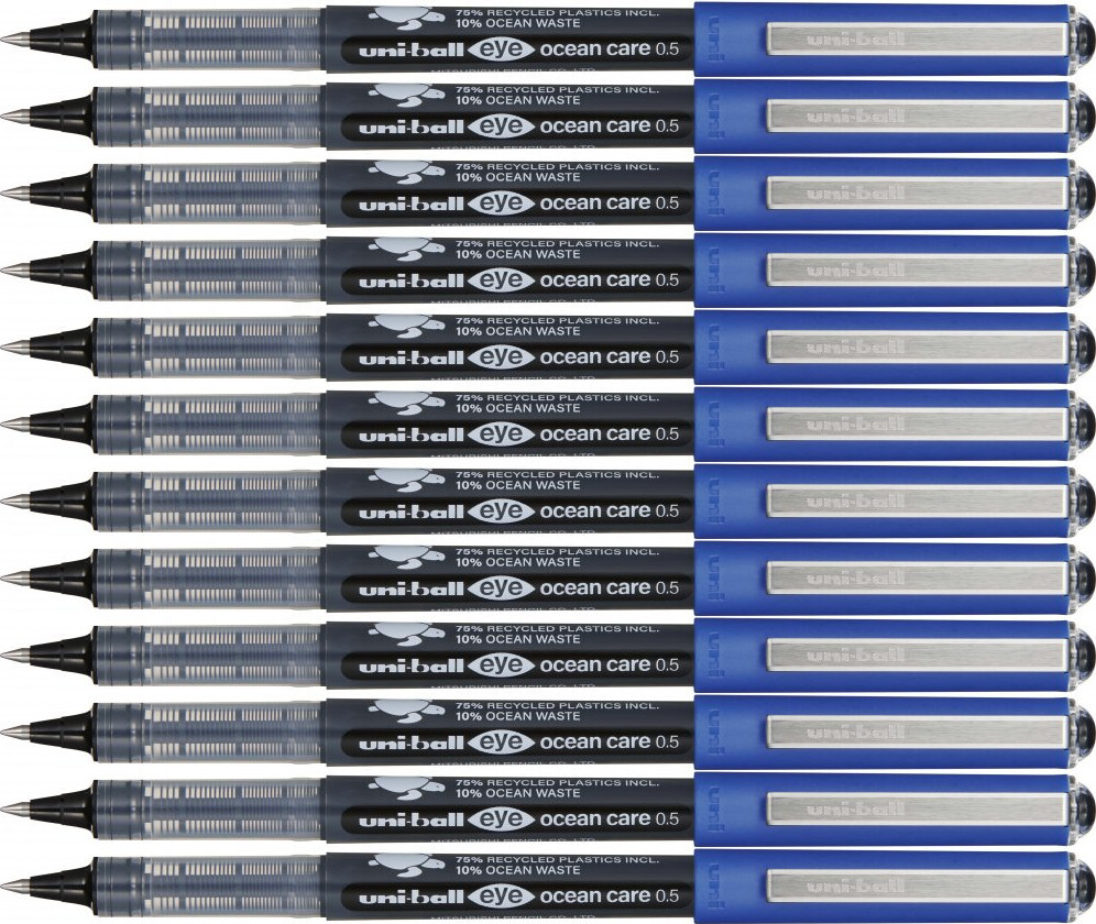 12x Pióro kulkowe Uni Eye Ocean Care, UB-150-ROP, 0.5mm, czarny