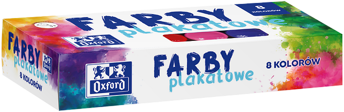 Farby plakatowe Oxford, 20ml, 8 sztuk, mix kolorów