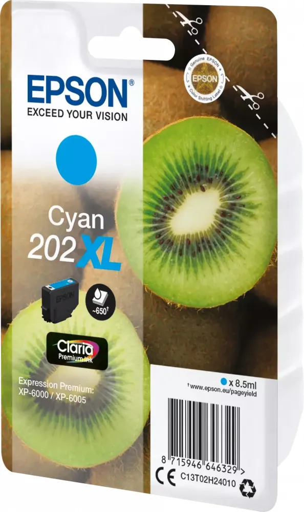 Tusz Epson (C13T02H24010, 202 XL), 8.5ml, cyan (błękitny)