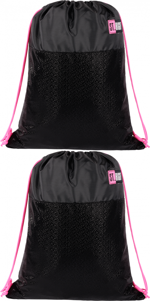 2x Worek na buty St.Right SO1 Black Glitter, 34x43cm, czarny