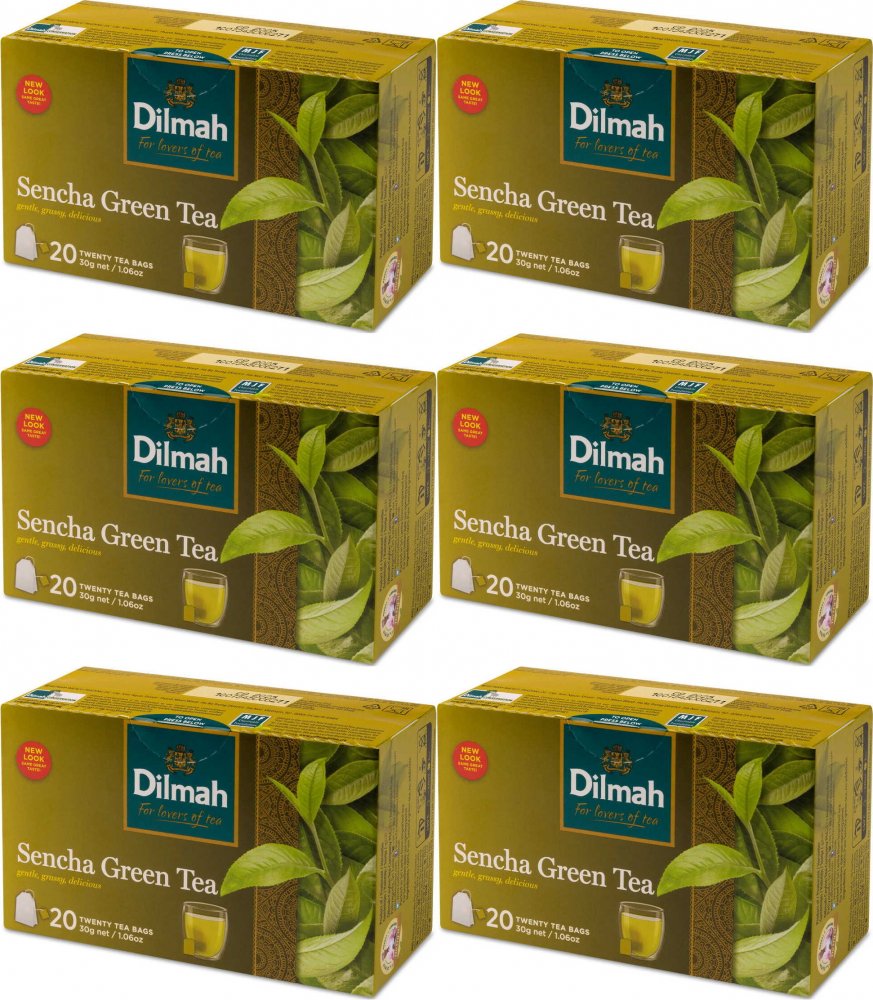 6x Herbata zielona w torebkach Dilmah Sencha, 20 sztuk x 1.5g
