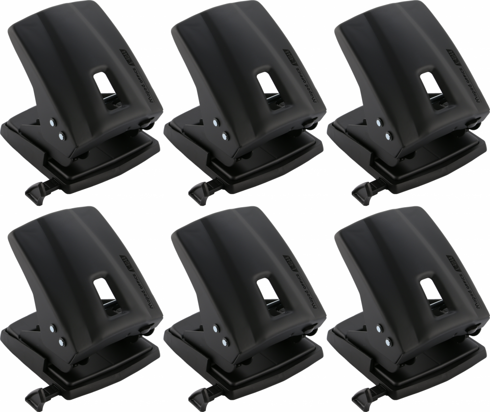 6x Dziurkacz Maped Essentials, do 45 kartek, czarny