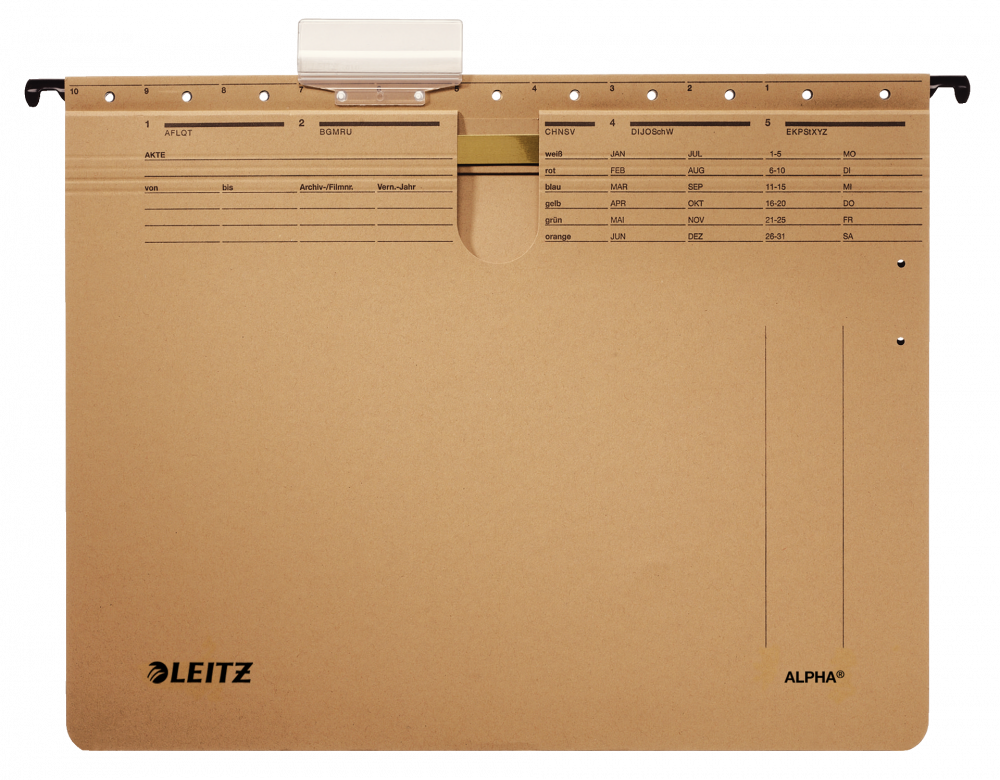 Skoroszyt zawieszany Leitz Alpha, A4, 348x270mm, 225g/m2, brązowy