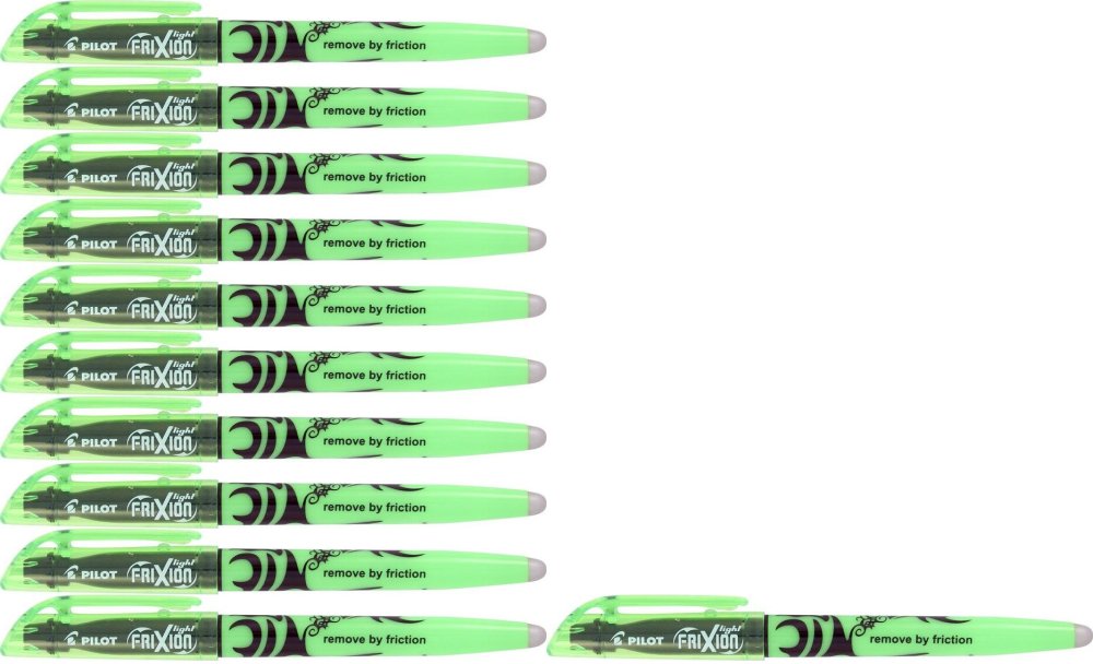 12x Zakreślacz wymazywalny Pilot, Frixion Light, ścięta, 4mm zielony