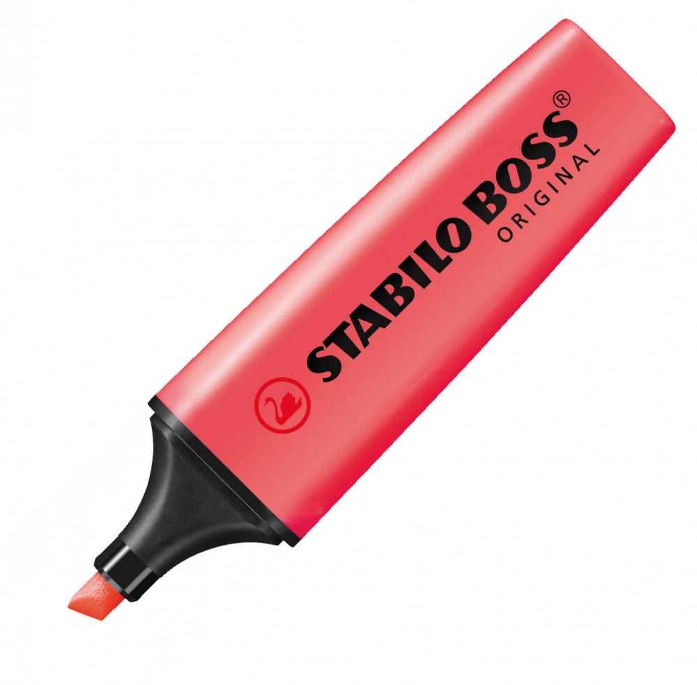 Zakreślacz Stabilo, Boss Original 70/40, ścięta, czerwony