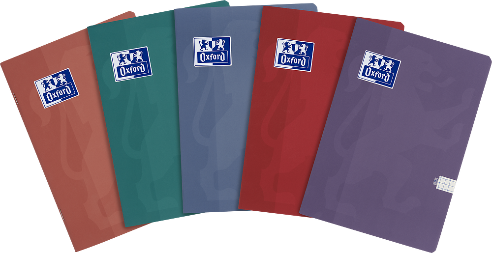 5x Zeszyt w kratkę Oxford Touch Trend, A5, miękka oprawa, 60 kartek, mix kolorów