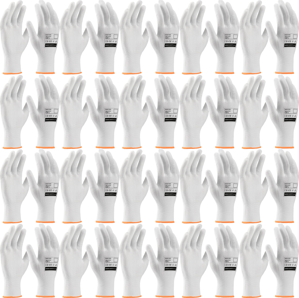 20x Rękawice robocze Ardon Buddy Evo A9222/06, tkaninowe, nakrapiane, rozmiar 9, biały