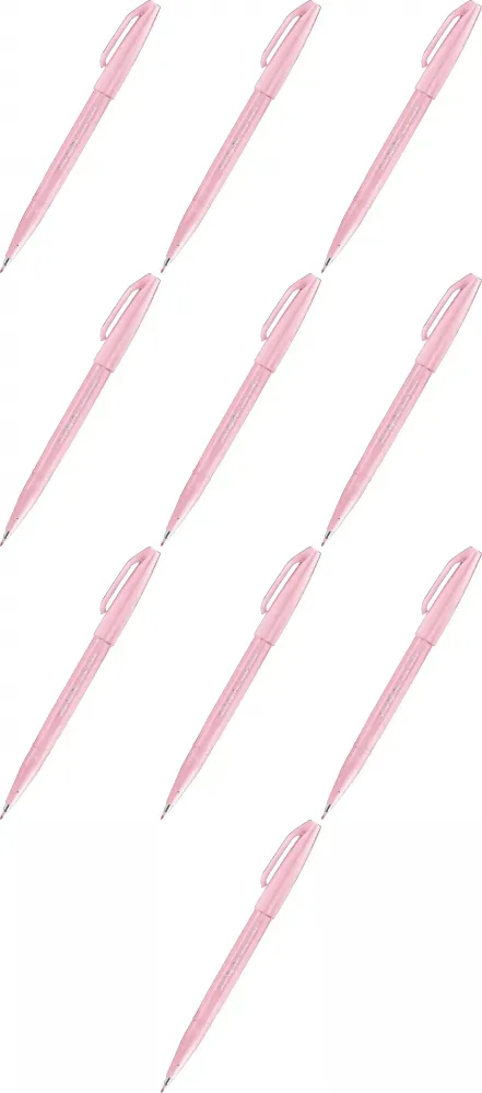 10x Pisak pędzelkowy do kaligrafii Pentel Brush Sign Pen SES15C, 2.07mm, pudrowy róż