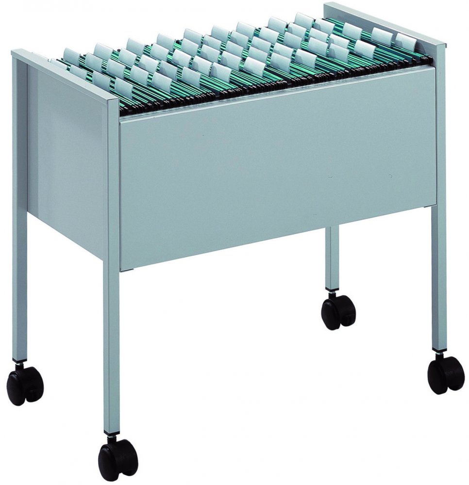 Wózek na 80 teczek zawieszkowych Durable Economy, 655x592x368mm, srebrny