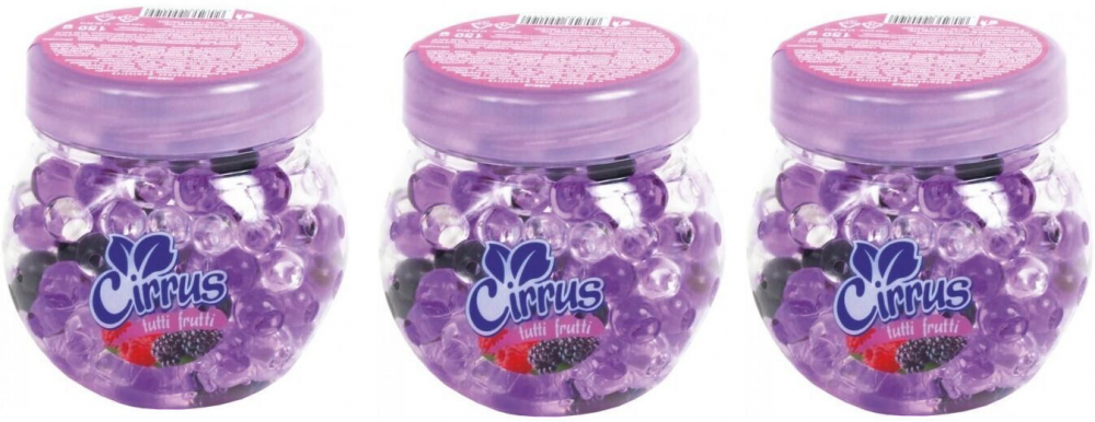3x odświeżacz powietrza Cirrus kulki, tutti frutti, żel, 150g