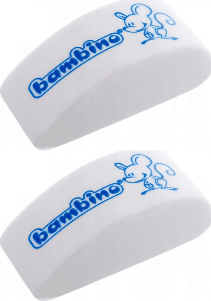 2x Gumka do mazania Bambino Myszka, 1 sztuka, biały