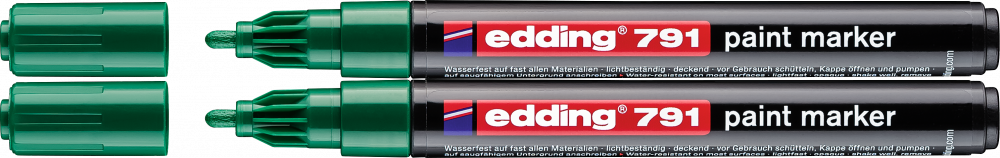 2x Marker olejowy edding, 791, okrągła, 1-2mm, zielony