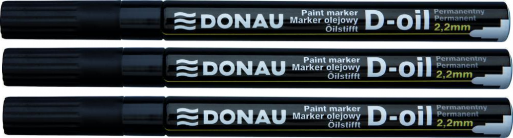 3x marker olejowy Donau D-Oil, okrągła, 2.2mm, czarny