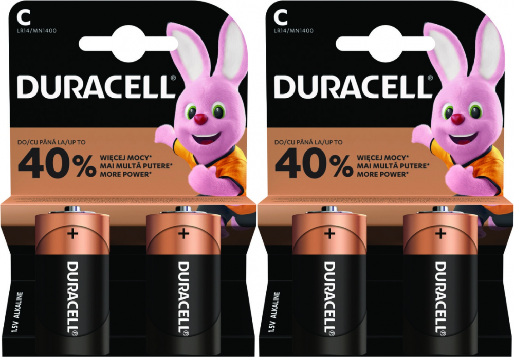 2x Bateria alkaliczna Duracell, LR14/C, 2 sztuki