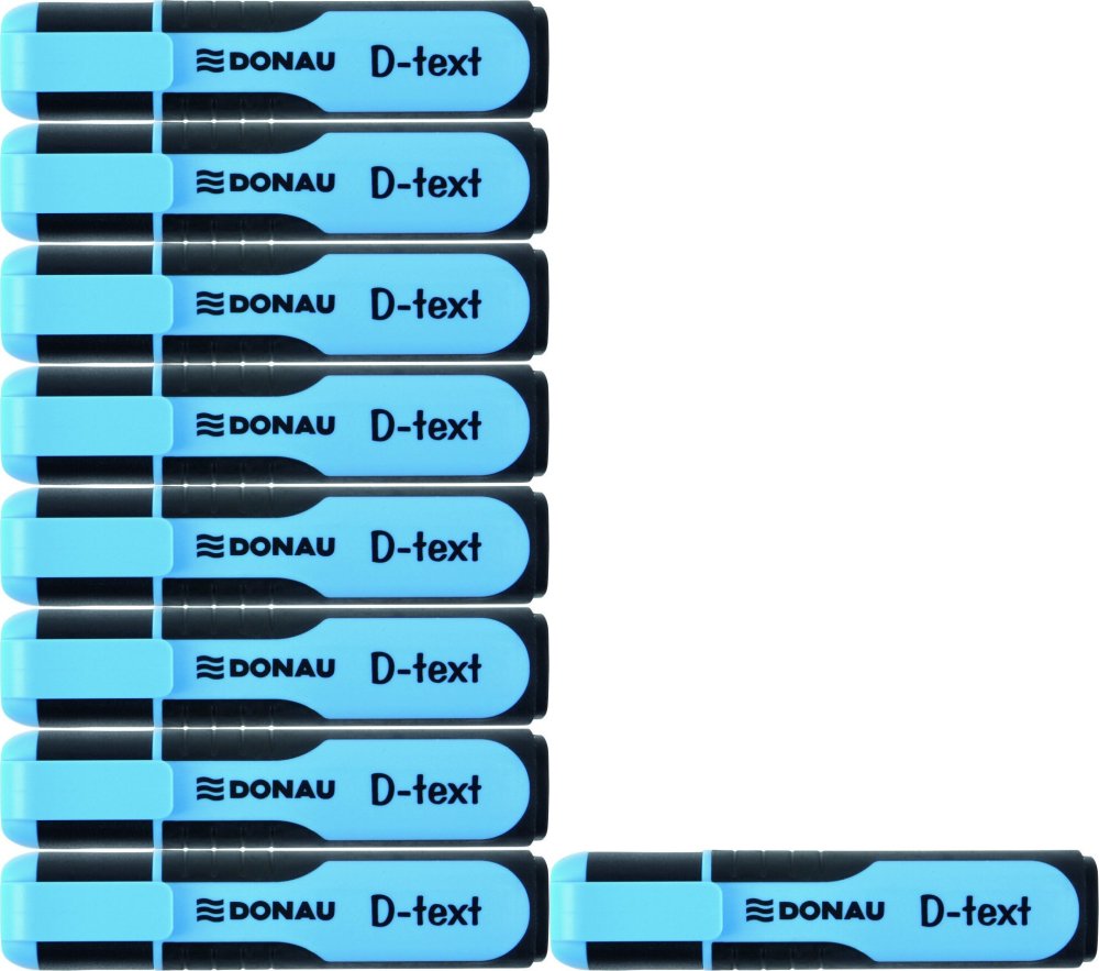 10x Zakreślacz fluorescencyjny Donau, D-Text, ścięta, niebieski