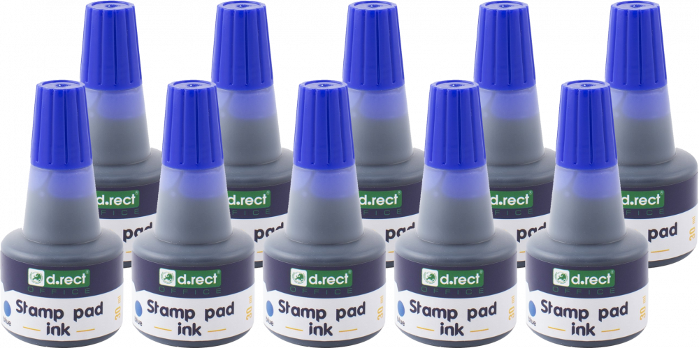 10x Tusz do stempli D.Rect, 30ml, niebieski