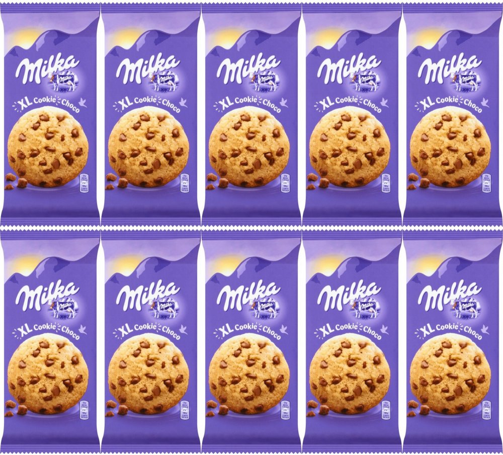 10x Ciastka Milka XL Cookie Choco, z czekoladą, 184g