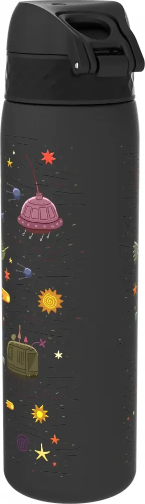 Bidon ION8 Spaceships, recyclon/tritan, 500ml, czarny
