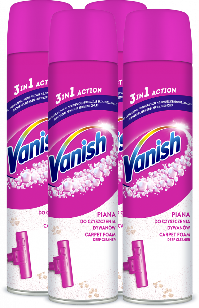 4x Pianka do dywanów i tapicerek Vanish, 600ml