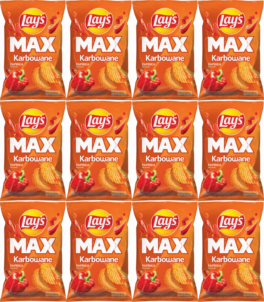 12x Chipsy Lay's Max Karbowane, paprykowy, 40 g