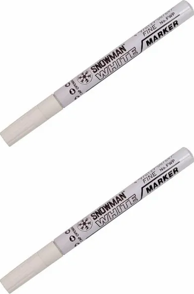 2x Marker olejowy Snowman, średni, okrągła, biały