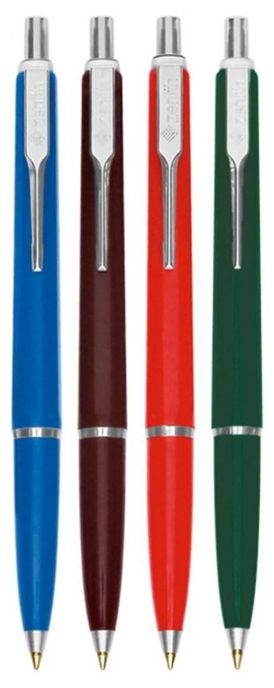 4x Długopis automatyczny Zenith 7, 0.8mm, mix kolorów obudowy, wkład niebieski