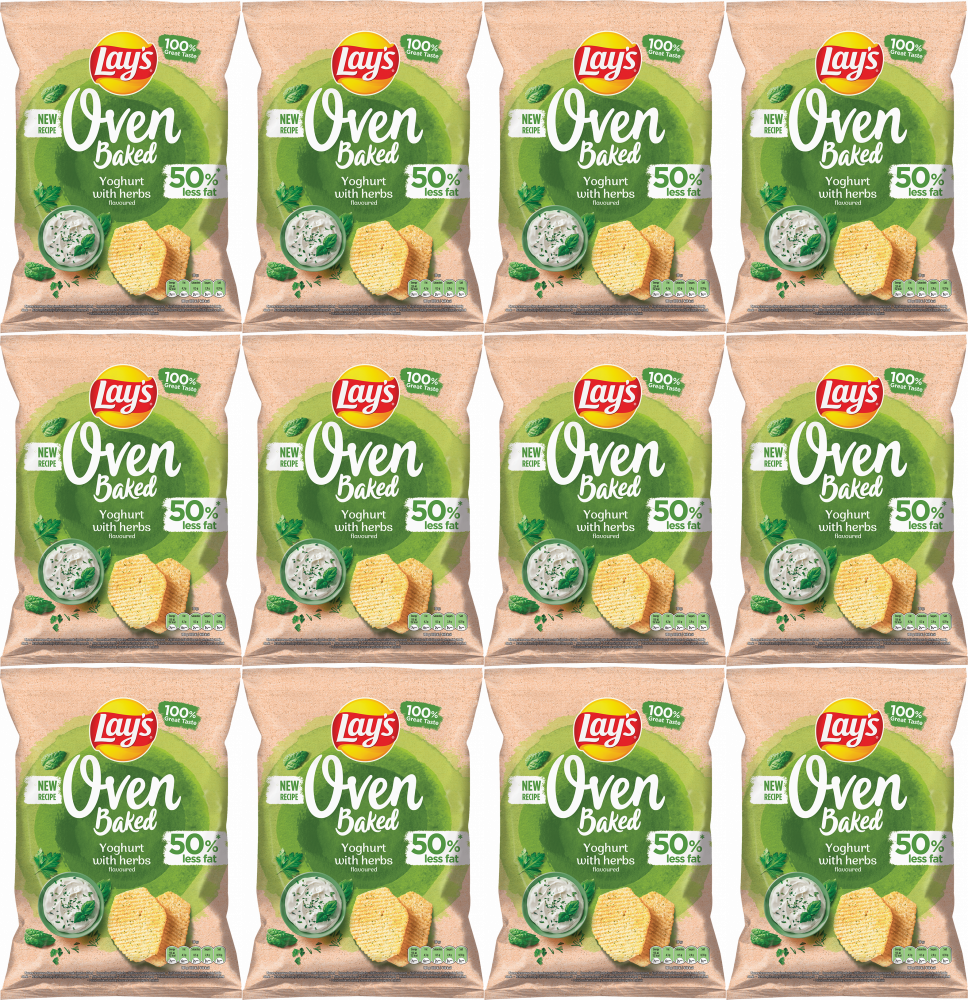 12x Chipsy Lay's Oven Baked Yoghurt with Herbs, jogurt z ziołami, 110g
