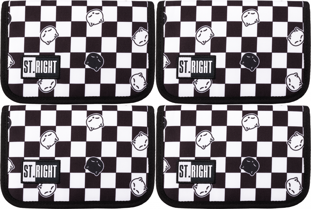 4x Piórnik dwuklapkowy St. Right PC3, bez wyposażenia, 20.5x14x3.5cm, Chess Cats