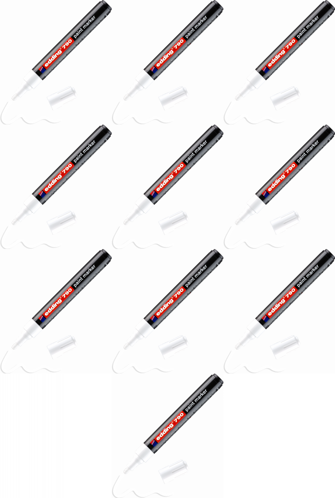 10x Marker olejowy edding, 790, okrągła, 2-3mm, biały