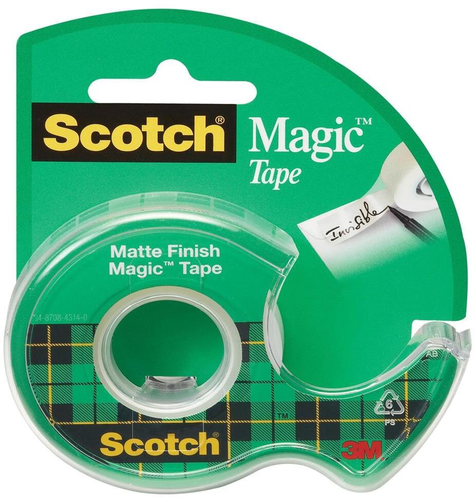 Taśma klejąca Scotch Magic 890, z podajnikiem, 19mmx7.5m, przezroczysty matowy
