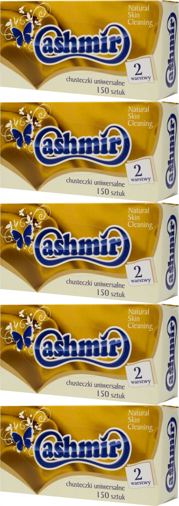5x Chusteczki higieniczne Cashmir, w kartoniku, 150 sztuk