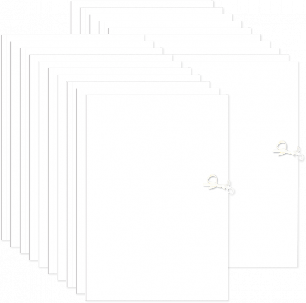 20x Teczka wiązana bez linii Interdruk, A4+, papier kredowy, 350g/m2, biały
