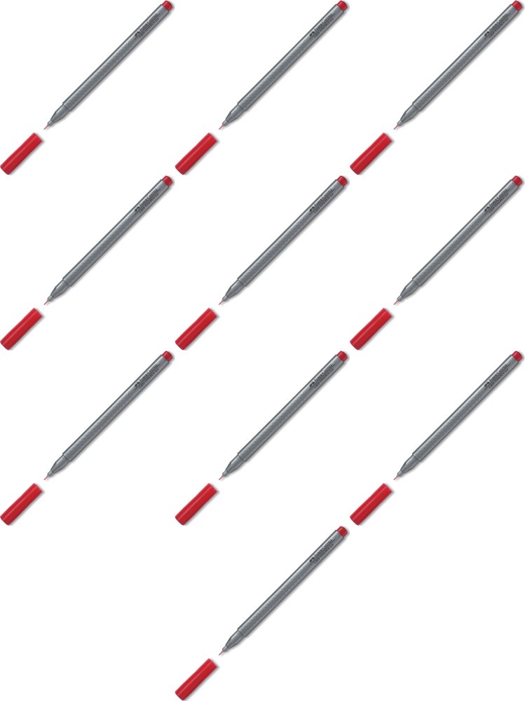 10x Cienkopis Faber-Castell, Grip, 0.4mm, czerwony